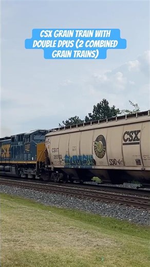CSX Grain Train with 2 DPUs (2 Combined Grain Trains)