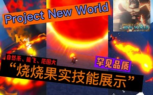 [Roblox海贼王]:Project New World “烧烧果实”技能展示演示。自然系和能飞，技能范围大，罕见品质。
