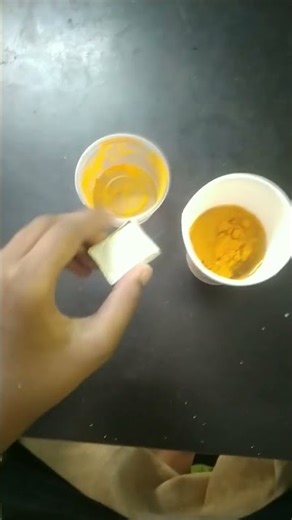 turmeric powder colour change experiment part 1 #experiment