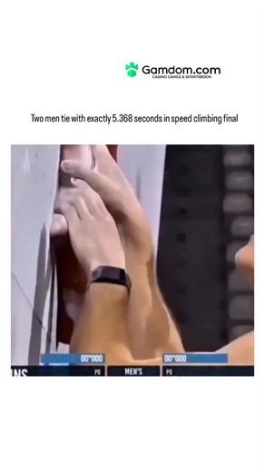 universe_decode on Instagram: "The post showcases a rare exact tie at 5.368 seconds in the men's speed climbing final of the 2025 IFSC World Cup in Seoul, involving American Sam Watson and German Jan Hojer, marking only the second such event in the discipline's history. Speed climbing demands scaling a standardised 10-metre wall with fixed holds in mere seconds, where timings to the thousandth highlight the climbers' mirror-image precision in grip, momentum, and buzzer touch. The split-screen vi