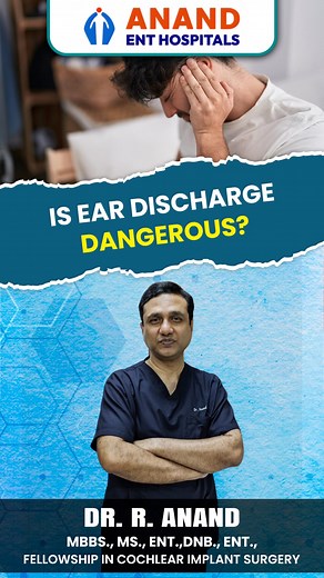 Ear discharge is not always dangerous - but the duration and symptoms matter #anandhospitals #dranand #coimbatore #EarDischarge #ENTAwareness #EarInfection #HearingHealth [ear discharge, danger signs, ear infection, hearing loss, ENT problems, ear swelling, persistent discharge, headache warning, ENT doctor, ear care, early diagnosis, hearing protection] | Anand Hospitals