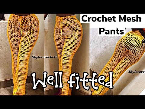 Crochet high waisted mesh pants tutorial