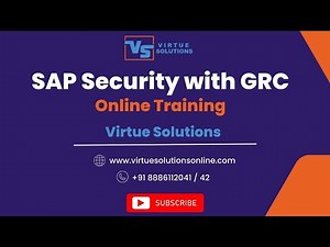SAP Security with GRC Online Training || Virtue Solutions || SAP Security GRC Demo
