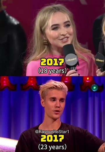 Evolution of Sabrina Carpenter and Justin Bieber✨#fyp #sabrinacarpenter #justinbieber #evolution