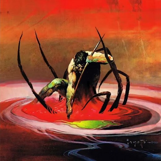 Frank Frazetta's "Spider-Man" Animated Painting by Frazetta Girls