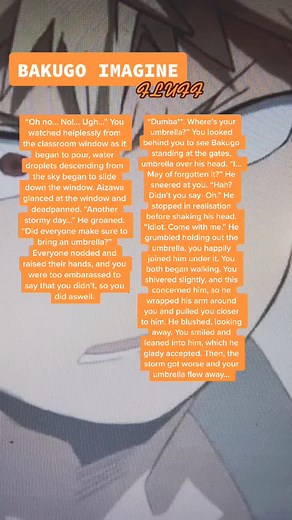 Katsuki Bakugo Fluff Imagine: Caught in the Rain