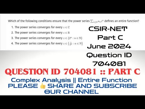 CSIRNET Mathematics June 2024 Solutions| QID 704081 #QID704081 #Question_ID_704081 ‪@MathsLover2023‬