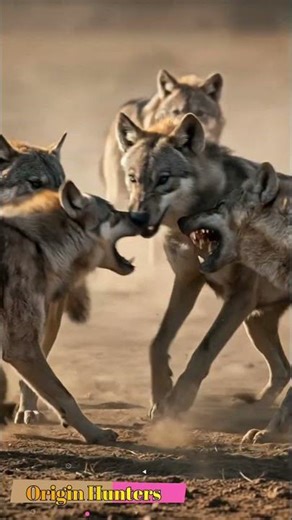 Hyena vs Wolf Pack 😱 | Survival Fight#WolfPack #AnimalFight #Shorts