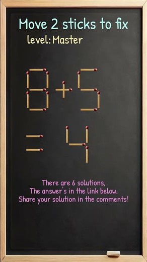 Matchstick Brain Teaser: Move Two Sticks to Fix #473ep8