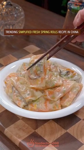 301_Trending simplifed fresh spring rolls recipe in China #easyrecipe #springroll #dumplings #cooking #tik | Street Food The World