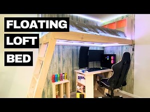 You Won't Believe This DIY Loft Bed with DESK and GAMING SPACE BENEATH