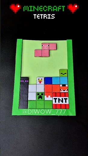 Minecraft Tetris Cardboard Game! 📦🧩 Comment "YES" for Tutorial! 🔥✨💚 #diy