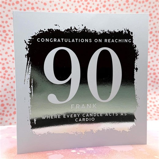 Personalised Funny 90th Birthday Card – Foil Finish, Any Name (dad, Mum) - Etsy