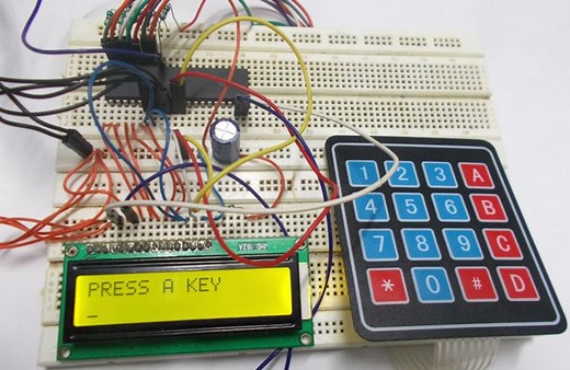 4x4 Keypad Interfacing with ATmega32 Microcontroller