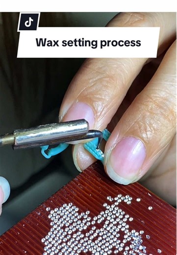 Wax setting process in jewelry factory #jewelry #jewellery #silver #factory #gemstone
