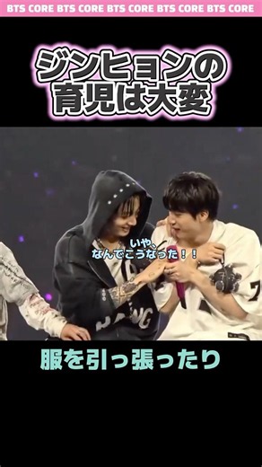 ジンヒョンの育児は大変 #BTS #BTSV #JIN #JUNGKOOK