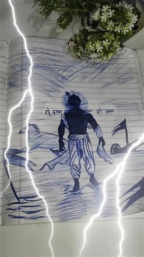 Hare krishna 🙏😱pen art💥||#krishna #art