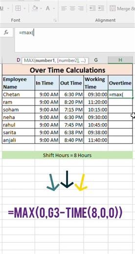 Stop Excel Time Errors! 🕒 Calculate Overtime the RIGHT Way #excelshortcuts #excel #spreadsheetmagic