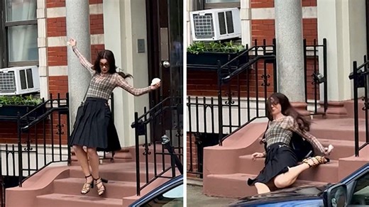 Anne Hathaway Takes Tumble While Filming 'Devil Wears Prada 2'