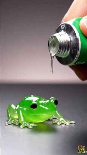 [ASMR] Surreal Jelly Froglet 🐸 Emerging from a Paint Tube in a Mesmerizing Macro Shot #CATLab