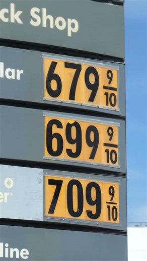 $6.99 Gas $7.09 Diesel Shell Oil Sign Iran War Los Angeles California USA April 4, 2026