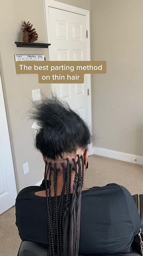 Best Parting Method for Small Box Braids on Thin Hair