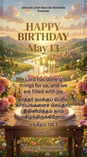May 13 Blessing ✨ | Christian Birthday Wishes | Psalm 126:3 #bibleverse #happybirthday