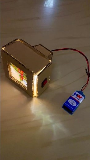 1 scientific project item made of cardboard white LED module 9V battery