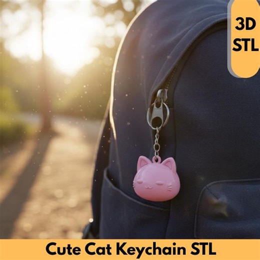 Cat Keychain STL, Cat Keyring File - Etsy
