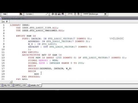 VHDL BASIC Tutorial - Array, Memory, SRAM