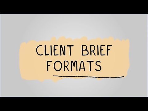 Client Brief Formats - R093: Creative iMedia in the Media Industry