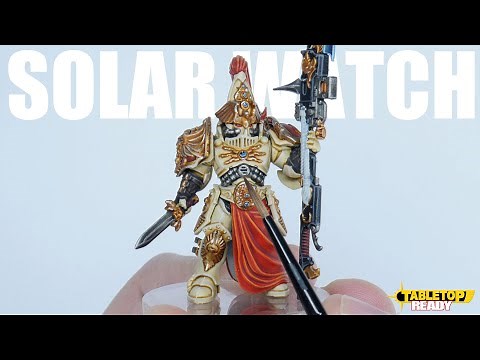 How To Paint SOLAR WATCH Adeptus Custodes including how to GLAZE power weapons for Warhammer 40,000