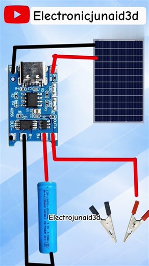 Lithium Bettery Charging Solar Panel Connection.#shortviral #shortfeed #shorts #iti