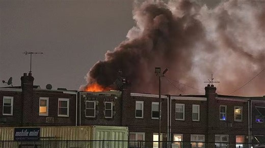 44K views · 296 reactions | A small jet crashed just 30 seconds after takeoff near Roosevelt Mall, sparking a fiery scene. Doorbell footage captured the impact, showing an orange glow and a plume of smoke. The plane reached 1,600 feet before disappearing from radar. First responders blocked traffic as onlookers gathered. #smallplanecrash #Philadelphia | CGTN | Facebook