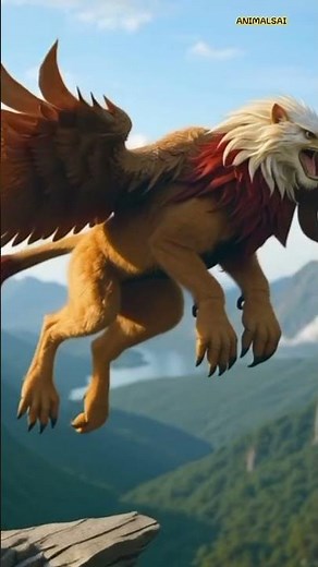 The Mighty Gryphon – King of Mythical Beasts 🦁🦅 #wildlifeentertainment
