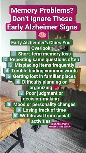 10 Early Alzheimer’s Signs You Might Be Missing #Alzheimers #BrainHealth #DrJoyceAkwe