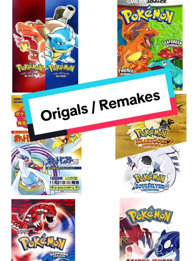 Originals / Remakes #Pokemon #nintendo #gba #Nds #videogames | Pokemon
