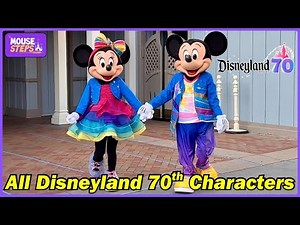 We Meet All Disneyland Characters with 70th Anniversary Costumes in Town Square