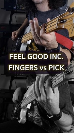 Fingers vs Pick - Feel Good Inc. #bassline #gorillaz #technique