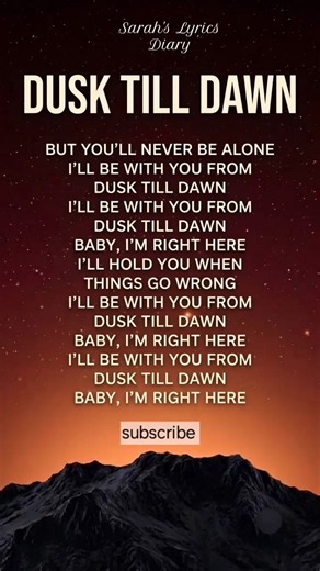 Dusk Till Dawn lyrics - Zayn ft.Sia#sia#dusk#trending#songs#english#lyrics#shorts#viral