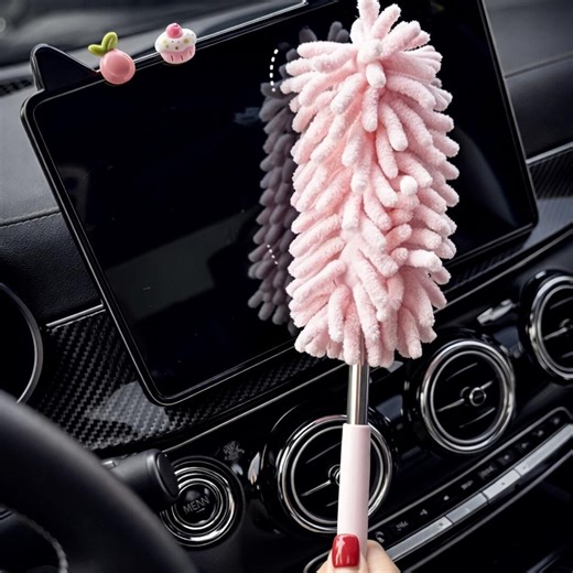 Telescopic Microfiber Car Duster – Cute Pink Car Cleaning Brush, Extendable Auto Interior Dust Cleaner for Women, Luxury Car Accessory - Etsy