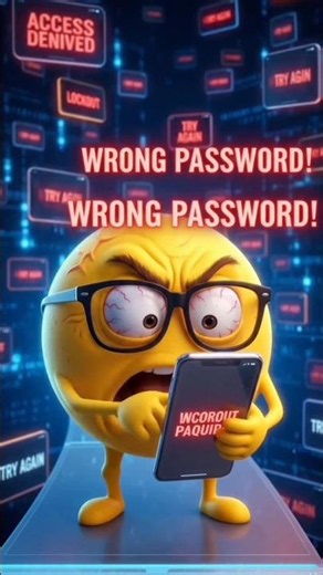 WRONG PASSWORD 🔐 Try Again | Cartoon Frustration Meme Shorts