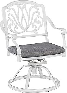 Homestyles Capri White Outdoor Swivel Rocking Chair