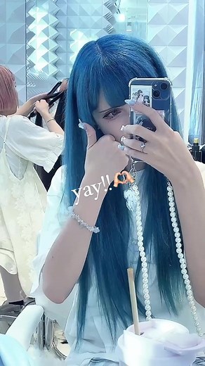 Blue Hair Transformation: Embracing Kawaii Aesthetic and Pastel Tones