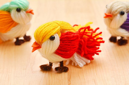 Yarn Bird Craft | Make an Easy Bird from Yarn