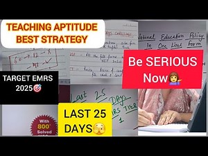 ALL IMPORTANT POINTS ABOUT TEACHING APTITUDE FOR EMRS TIER 1 📝|| LAST 25 DAYS LEFT🫣||
