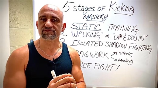 5 Critical Stages of Kicking Mastery What Master Oyama personally taught me that made me a KO kicking machine. This 5 Step Process made me one of the youngest Kyokushin Bare-Knuckle Full Contact Champions 1. Static Repetition 2. ‘Walking’ or Moving up and down 3. Isolated Shadow Fighting 4. Bag Work and Impact Acclimation 5. The Free Fight Marco Lala’s Tettsu Bushi Jitsu (a blend of Kyokushin, Judo & BJJ) is the longest-selling, most comprehensive home study course ever published. Now, for the f