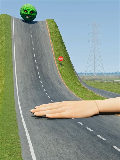 Big & Small Cars vs Giant Hand Slap Challenge