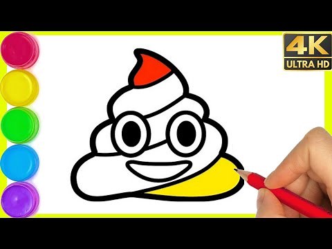 How to draw a poop 💩 emoji drawing easy || Poop emoji drawing step by step drawing for beginners.