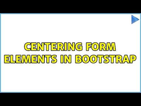 Centering form elements in Bootstrap